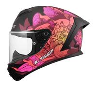 LS2 Helmets – Casque intégral FF820 Rapid III Poppies II Noir/Rose XL