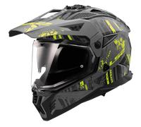 LS2 CASQUE INTEGRAL MX702 PIONEER II CRAZY MAT - S - LS2 CASQUE INTEGRAL MX702 PIONEER II CRAZY MAT - NOIR/GRIS/JAUNE FLUO