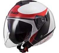 LS2, Casque jet moto Twister II Plane blanc noir rouge, M