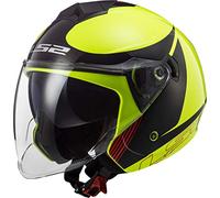 LS2, Casque jet moto Twister II Plane H-V jaune noir rouge, XL