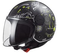 LS2 CASQUE JET OF558 SPHERE LUX II MAXCA - S - LS2 CASQUE JET OF558 SPHERE LUX II MAXCA - NOIR/JAUNE FLUO