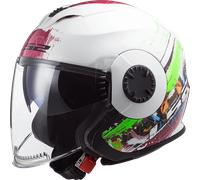 LS2 CASQUE JET OF570 VERSO SPRING - S - LS2 CASQUE JET OF570 VERSO SPRING - BLANC/ROSE
