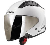 LS2 CASQUE JET OF600 COPTER AVEC VISIÈRE MIROIR IRIDIUM - S - OF600 COPTER - BLANC VMI