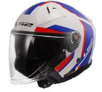 LS2 CASQUE JET OF603 INFINITY II FOCUS - L - LS2 CASQUE JET OF603 INFINITY II FOCUS - BLANC/BLEU/ROUGE