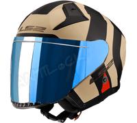LS2 CASQUE JET OF603 INFINITY II SPECIAL AVEC VISIÈRE MIROIR BLEU - M - OF603 - SPECIAL SABLE MAT VMB