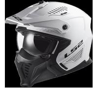 LS2 Helmets Casque moto jet modulable DRIFTER OF606 Solid Blanc L
