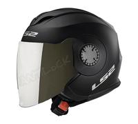 LS2 CASQUE JET VERSO OF570 SOLID AVEC VISIÈRE MIROIR IRIDIUM - 2XS - VERSO OF570 - NOIR MAT VMI