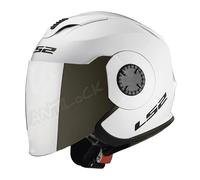 LS2 CASQUE JET VERSO OF570 SOLID AVEC VISIÈRE MIROIR IRIDIUM - S - VERSO OF570 - BLANC VMI