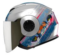 LS2 CASQUE JET VERSO OF570 SPRING AVEC VISIÈRE MIROIR IRIDIUM - L - VERSO OF570 - SPR MATT SILV BLUE VMI