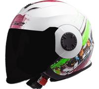 LS2 CASQUE JET VERSO OF570 SPRING AVEC VISIÈRE TEINTÉE - S - VERSO OF570 - SPR BLANC ROSE VT