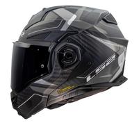 LS2 Helmets Casque moto modulable ADVANT X Carbon Horizon Matt Silver Grey L