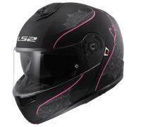 LS2, Casque Moto Modulable Strobe II LUX Matt Black Pink, XS
