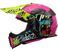 LS2, Casque Moto Cross Enfant Fast II Mini Gorilla Gloss Purple, S