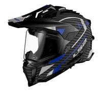 LS2, Casque Moto Cross Explorer Carbon Adventure Blue, M
