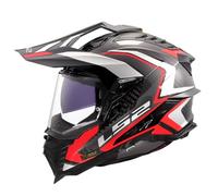 LS2 MX701 Explorer Carbon Frontier II, casque d aventure S Noir/Gris/Rouge Noir/Gris/Rouge