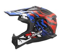 LS2, Casque Moto Cross FAST II GROTESK White Blue Red, M