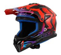 LS2 Helmets Casque de motocross MX708 Fast II Wash Noir-Rouge-Bleu Taille L