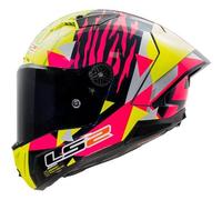 LS2 FF805 Thunder GP Aldeguer Replica Carbon Casque, rose-jaune, taille 2XL pour homme