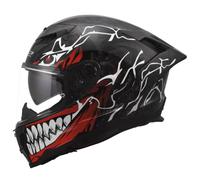 LS2, Casque Moto Intégral DRAGON FC INCUBUS White Red, XS