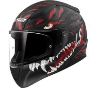 LS2, Casque Moto Intégral Rapid II Kaiju Matt Black Red White, M