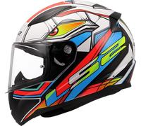 LS2, Casque Moto Intégral RAPID II XDRON Gloss White Neon Orange, XXL
