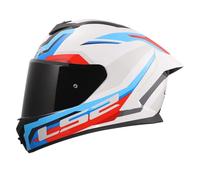 LS2, Casque Moto Intégral RAPID III HYPER White Blue Red, XS