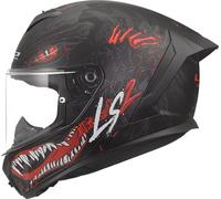 LS2, Casque Moto Intégral RAPID III KAIJU II Black Red White, M