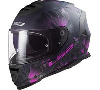 LS2, Casque Moto Intégral Storm II Burst Matt Black Pink, XL