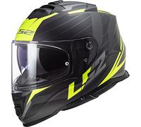 LS2, Casque Moto Intégral Storm II Nerve Matt Black H-V Yellow, XXL