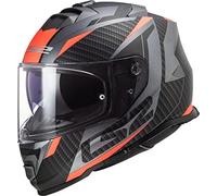 LS2, Casque Moto Intégral Storm II Racer Matt Titanium Orange, S