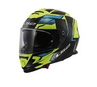 LS2, Casque Moto Intégral Storm II Tracker Gloss Black H-V Yellow, L