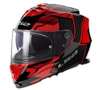 LS2, Casque Moto Intégral Storm II Tracker Gloss Black Red, XL