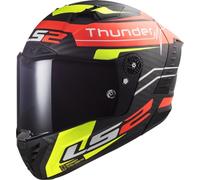 LS2 FF805 Thunder Black Attack Carbon Casque, rouge-jaune, taille XS pour homme