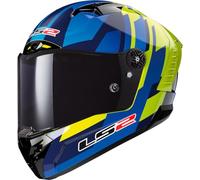 LS2, Casque Moto Intégral Thunder Carbon Gas Blue H-V Yellow, S