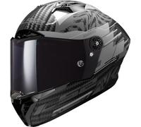 LS2 FF805 Thunder GP Polar Carbon Casque, noir-gris, taille M pour homme
