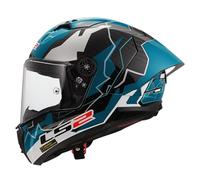 LS2 FF805 Thunder GP Huertas Replica Carbon Casque, Blanc/bleu, Taille XL (61/62)