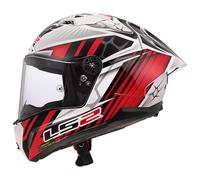 LS2 FF805 Thunder GP Perolari Replica Carbon Casque, blanc-rouge, taille XS pour homme