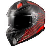 LS2 FF811 Vector II Carbon Flux, casque intégral XXL Rouge/Noir Rouge/Noir