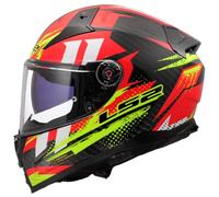 LS2, Casque Moto Intégral Vector II Carbon TANTIC Red H-V Yellow, 3XL