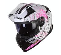 LS2, Casque Moto Intégral Vector II DARFLO Gloss White Pink, XS