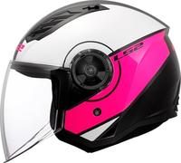 LS2, Casque Moto Jet Airflow II Cover Gloss White Pink, XXL