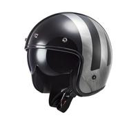 LS2 OF601 Bob II Lines Casque jet, noir-argent, taille S pour homme