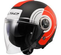 LS2, Casque Moto Jet Classy Disko Black Red White, XS