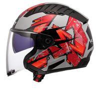 LS2, Casque Moto Jet Copter II Kanji Gloss Light Grey, S