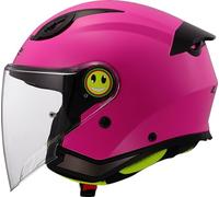 LS2, Casque Moto Jet Enfant Funny II Solid Gloss Pink, S