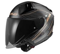 LS2, Casque Moto Jet Infinity II Carbon Counter Anthique Gold, S