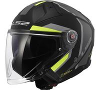 LS2, Casque Moto Jet Infinity II Focus Matt Black H-V Yellow, M