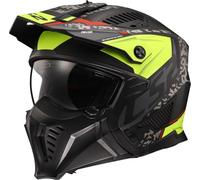 LS2, Casque Moto Jet Modulable DRIFTER DEVOR Matt Black H-V Yellow, M
