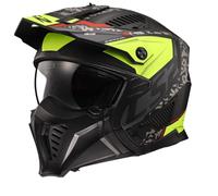 LS2 CASQUE JET OF606 DRIFTER DEVOR MAT - S - LS2 CASQUE JET OF606 DRIFTER DEVOR MAT - NOIR/JAUNE FLUO
