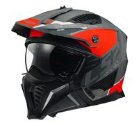 LS2, Casque Moto Jet Modulable DRIFTER DEVOR Matt Silver Titanium Red, L